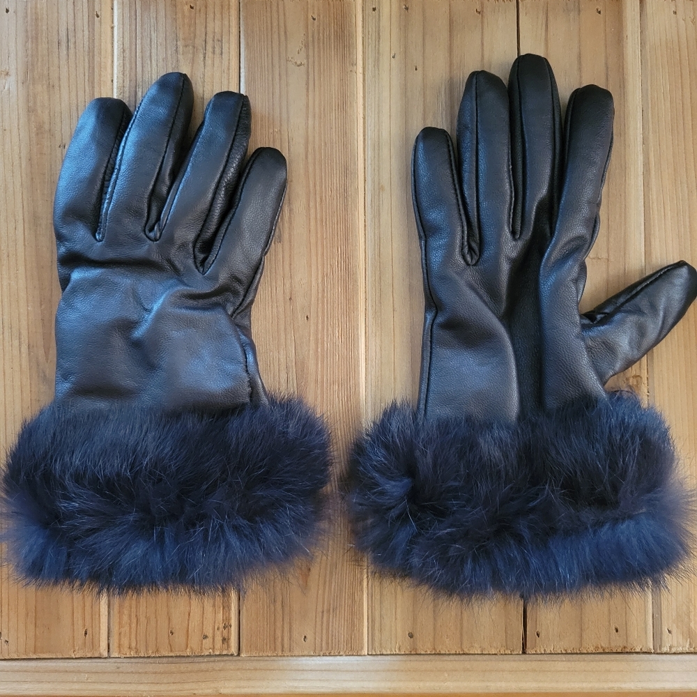 Leather Faux Fur Gloves